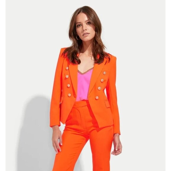 NWT GENERATION LOVE Delilah Crepe blazer in Papaya Size Small S Gold Buttons - Picture 1 of 5